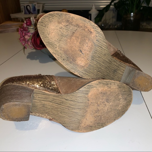 Glitter Embellished Heel Booties Sz 8 - Picture 10 of 12